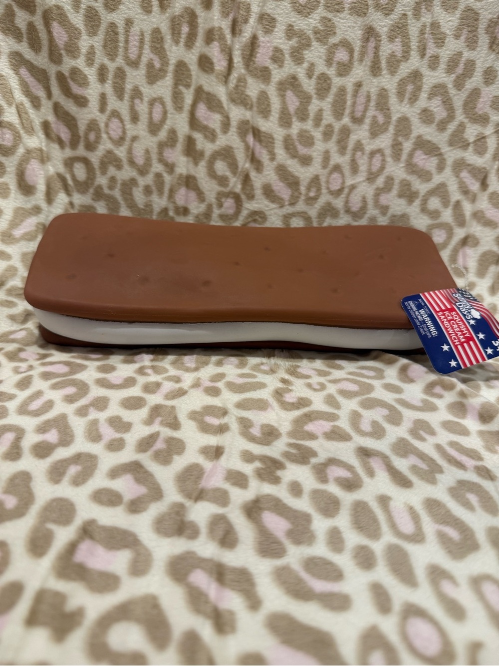 Sunny Days Squishy Ice Cream Sandwich Toy - Brown & White